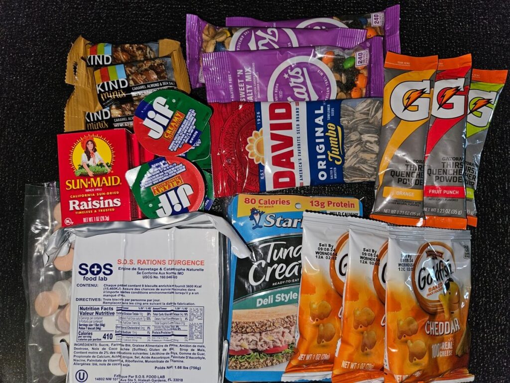 Aliments pour sacs d'urgence pour enfants