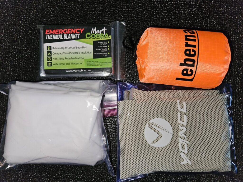 Articles de confort physique pour le sac de survie