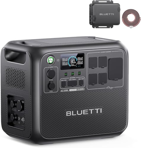 Station d'alimentation portable et chargeur BLUETTI AC200L 1 (livré séparément), alimentation de secours LFP de 2048 Wh, 560 W CC-CC...