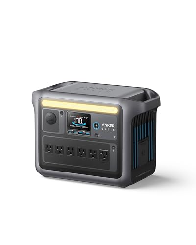 Station d'alimentation portable Anker SOLIX C1000, générateur solaire de 1 800 W (2 400 W en crête), recharge complète en 58 min...