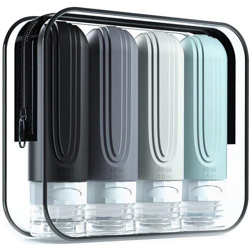 Flacons de voyage Mrsdry pour produits de toilette, contenants de voyage de 3 oz approuvés par la TSA, sans BPA et étanches...
