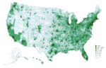  Une carte illustrant la densité de population des comtés américains, en 2026.