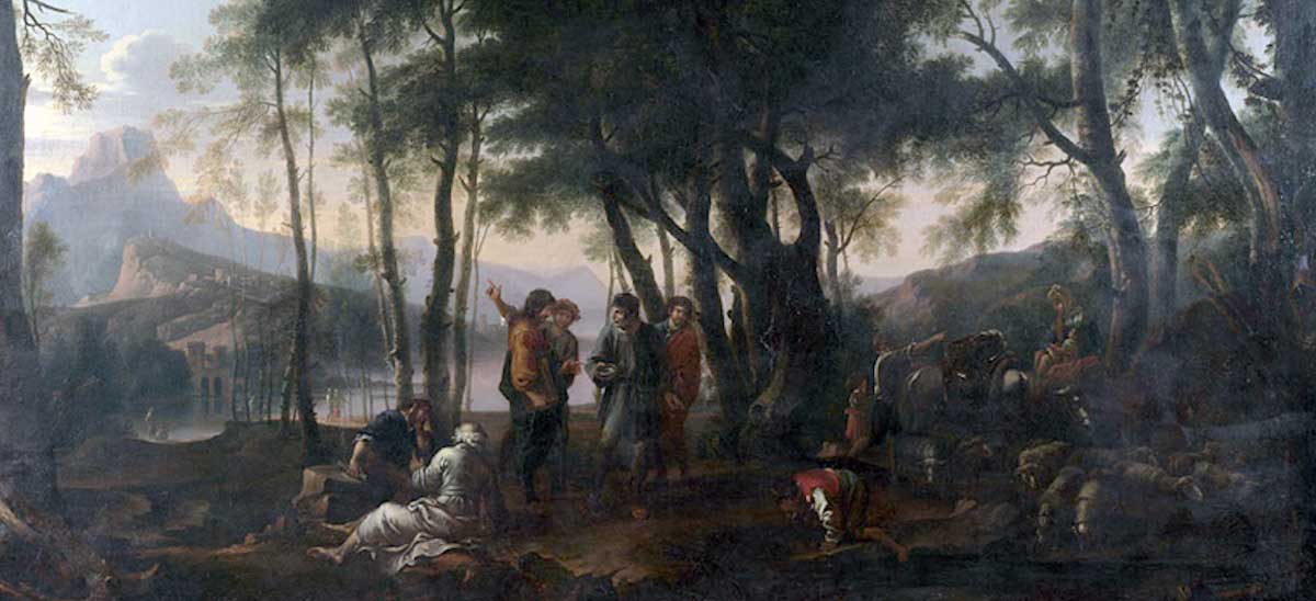 Peinture de Rosa représentant le Bois des philosophes