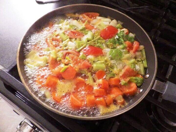 Cuisson des légumes pour la déshydratation